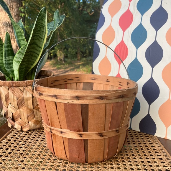 American Vintage Accents Vintage Rustic Splint Wood Apple Bushel